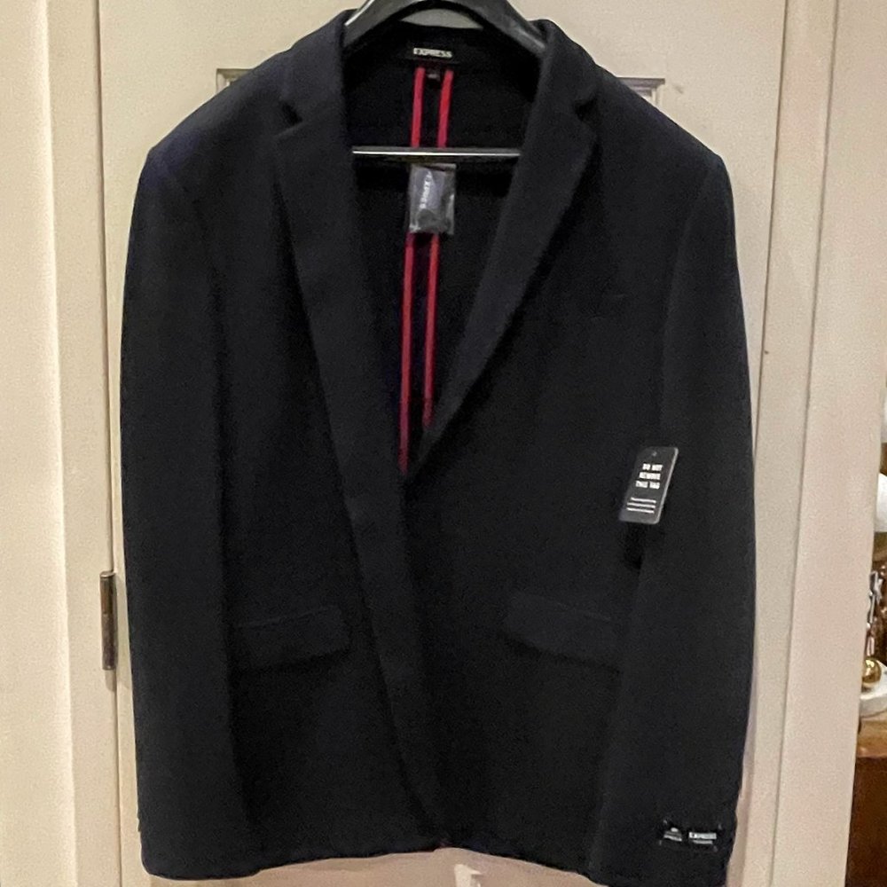 Dark Navy Express Suit Jacket Extra Slim Luxe Comfort size 44R New With Tags
